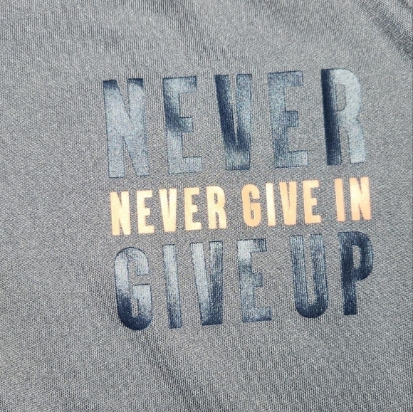 ALL In Motion Long Sleeve Gray Shirt SizeNever Give Up Size 12/14 Large - Picture 2 of 4